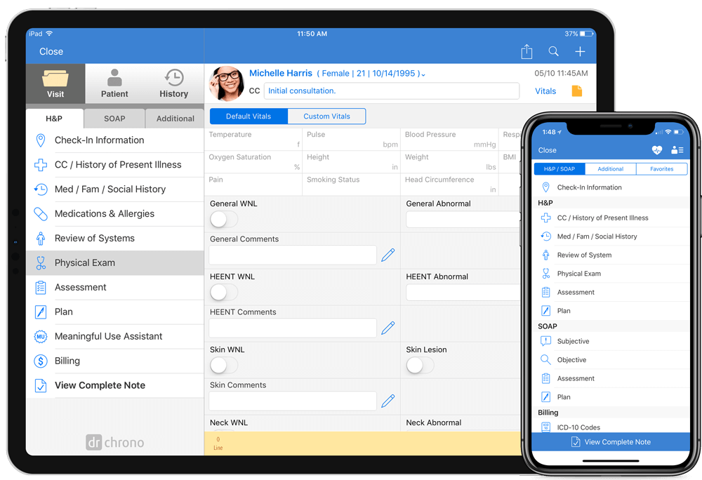 Clinical notes on iPad and iPhone