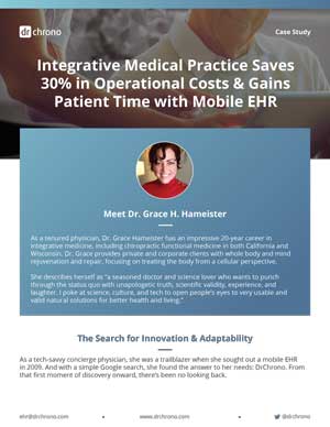 Integrative Medical Practice Saves 30% in Operational Costs & Gains Patient Time with Mobile EHR